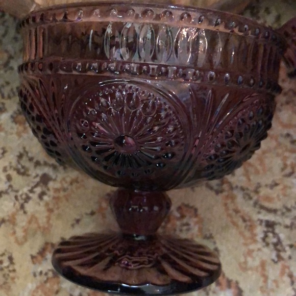 THE PIONEER WOMAN Set-of-2 Adeline Plum Glass Textured Old-Fashioned Sundae NEW - Picture 11 of 17